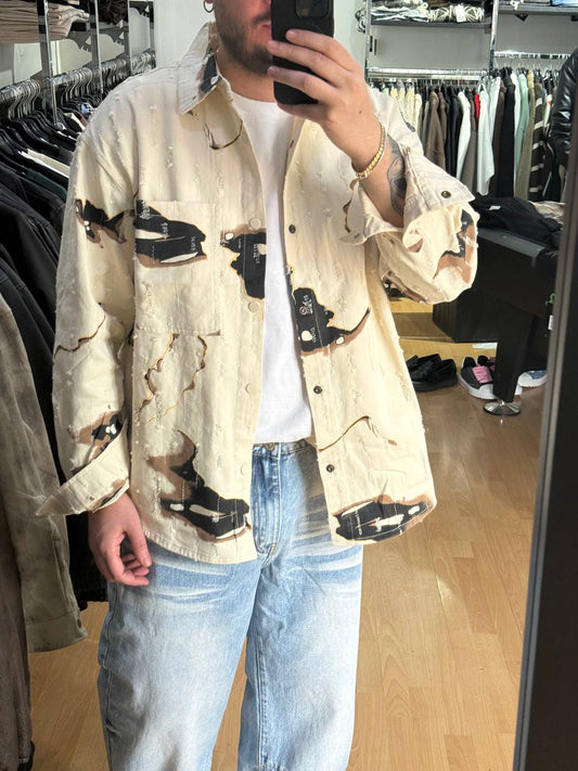 CAMICIA JEANS ROTTURE BEIGE