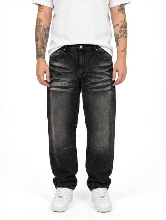 JEANS BALLOON SFUMATO NERO