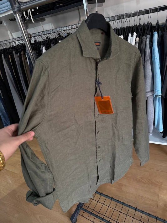 CAMICIA IN LINO VERDE