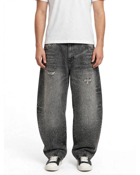 JEANS BALLOON BRILLANTINI GRIGIO