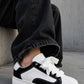 SNEAKERS GRAVITY CAMOSCIO BIANCO E NERO