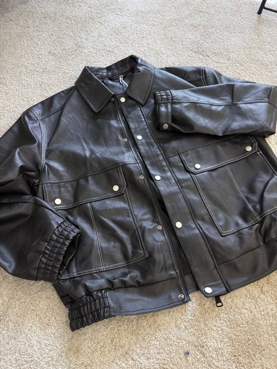 BOMBERINO ECO PELLE DOPPIA CUCITURA