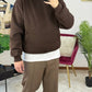 FELPA CAPPUCCIO BASIC MARRONE