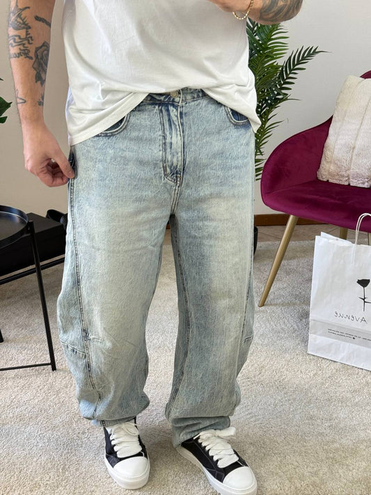 JEANS BAGGY SFUMATO CHIARO