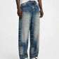 JEANS FONDO LARGO LEOX SCURO SABBIATO