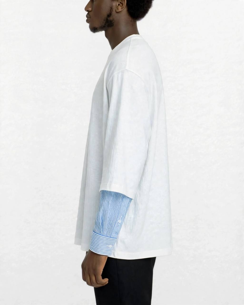 T-SHIRT DOPPIA MANICA CAMICIA BIANCA