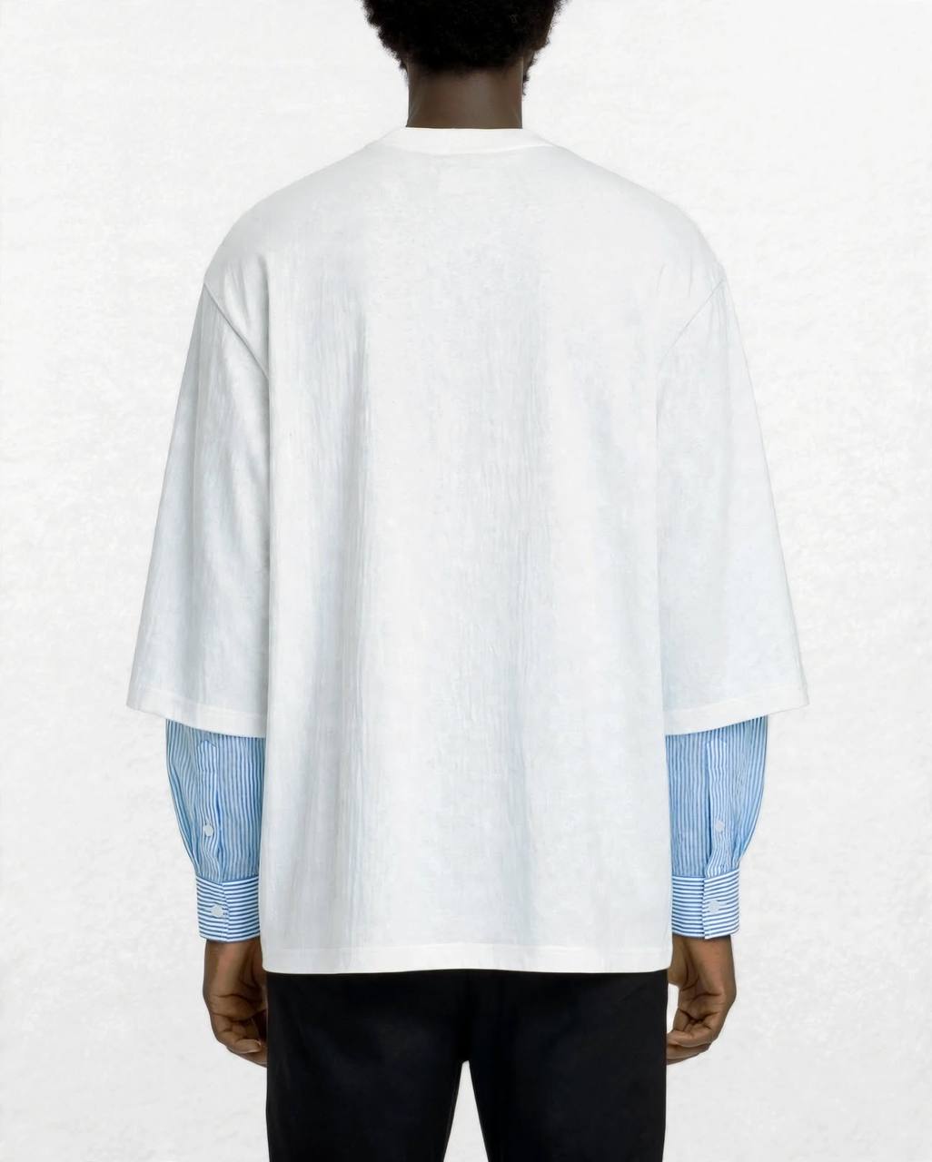 T-SHIRT DOPPIA MANICA CAMICIA BIANCA