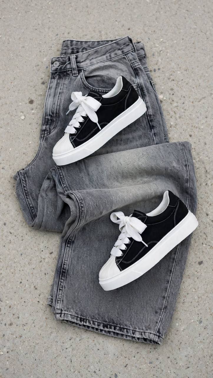 SNEAKERS GRAVITY NABUK BIANCO E NERO