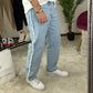 JEANS FONDO LARGO GEO CHIARO