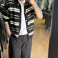 CARDIGAN RIGHE TRAFORATO NERO