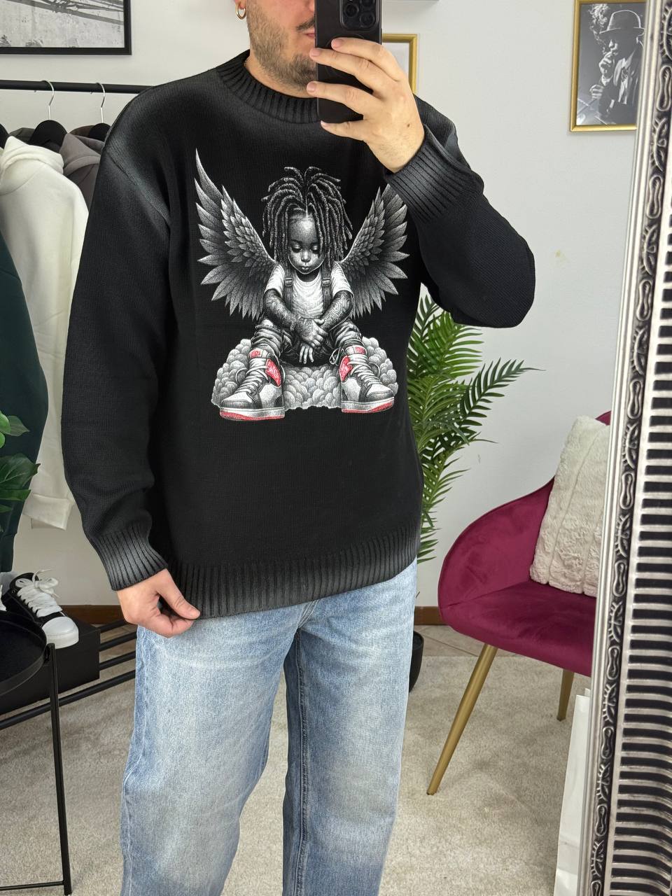 GIROCOLLO STAMPA BIMBO ALI NERO