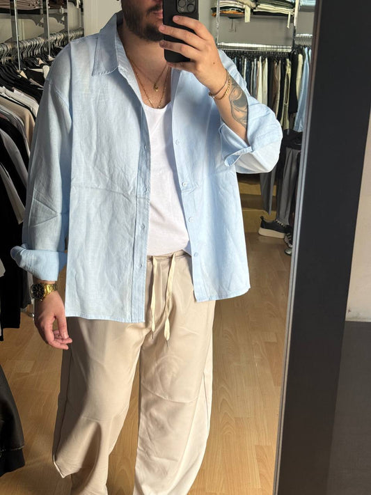 CAMICIA OVER MISTO LINO