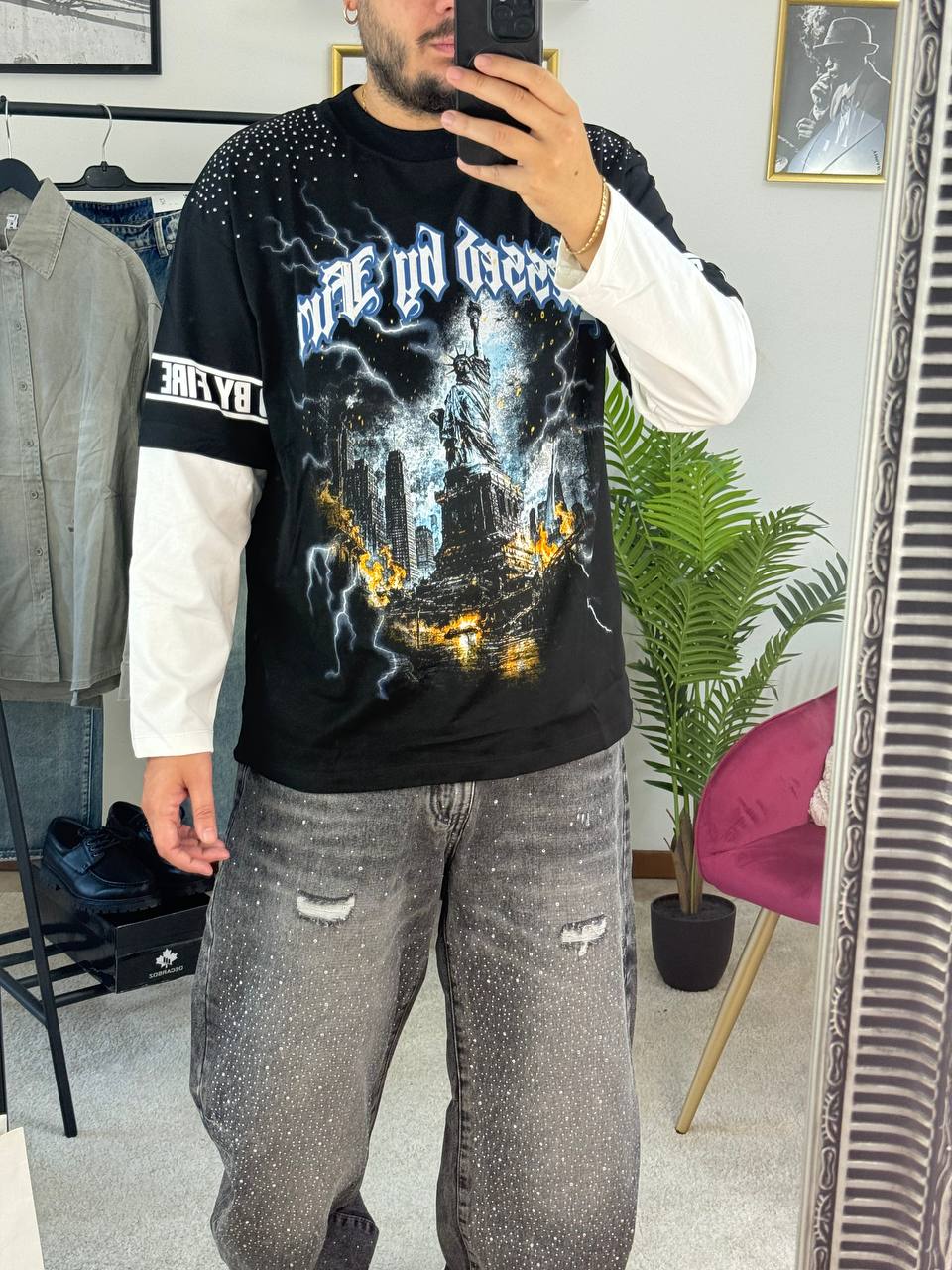 T-SHIRT BLESSED FIVE NERA