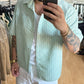 CAMICIA CROPPED BIANCA E VERDE