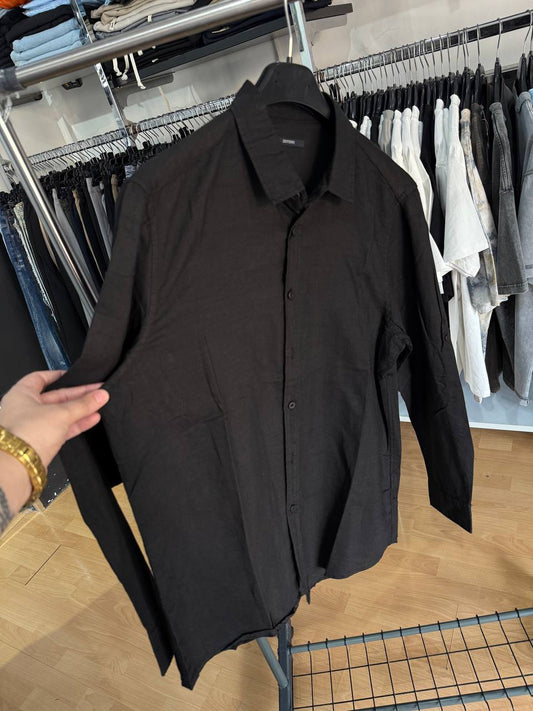 CAMICIA IN LINO NERA