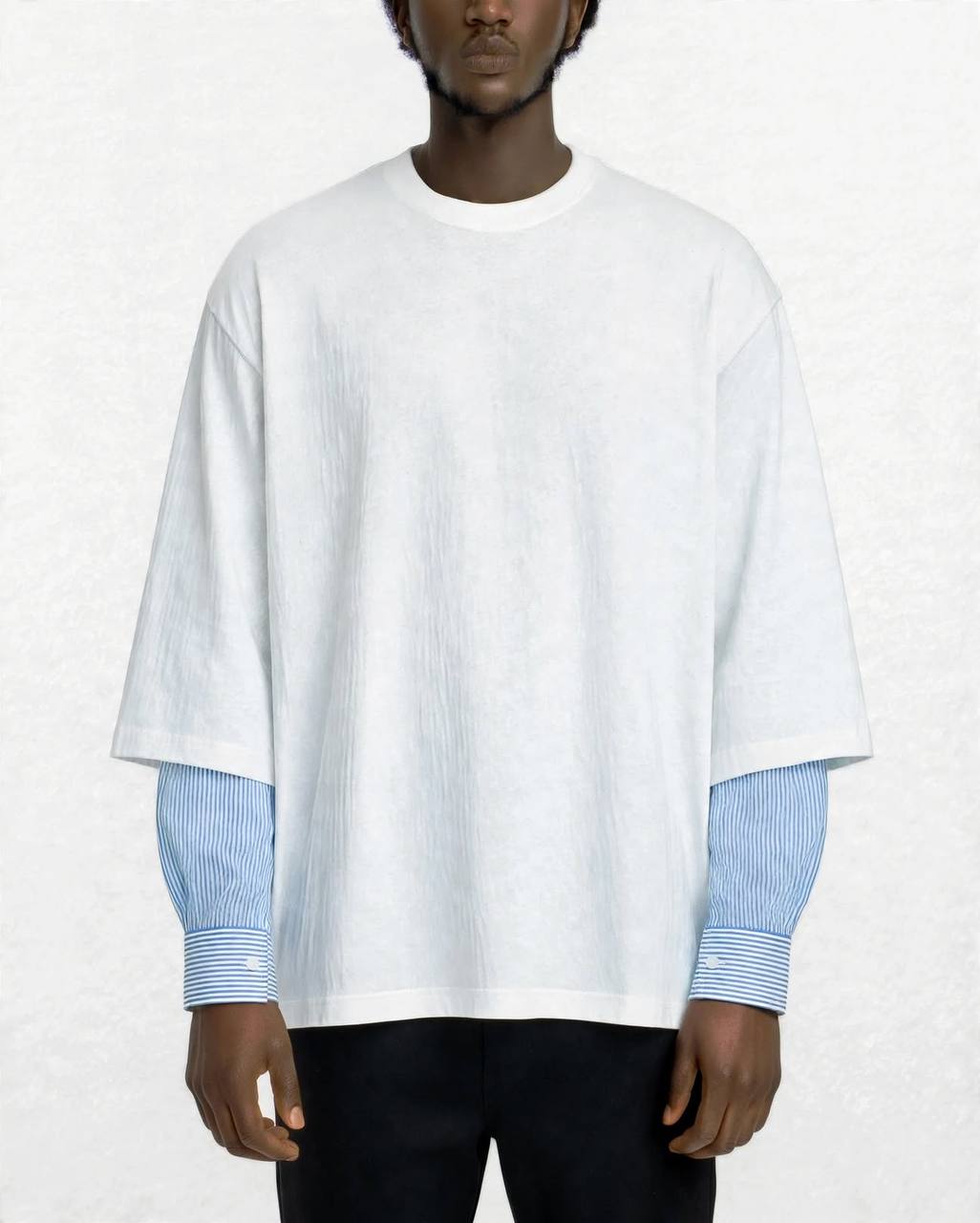T-SHIRT DOPPIA MANICA CAMICIA BIANCA