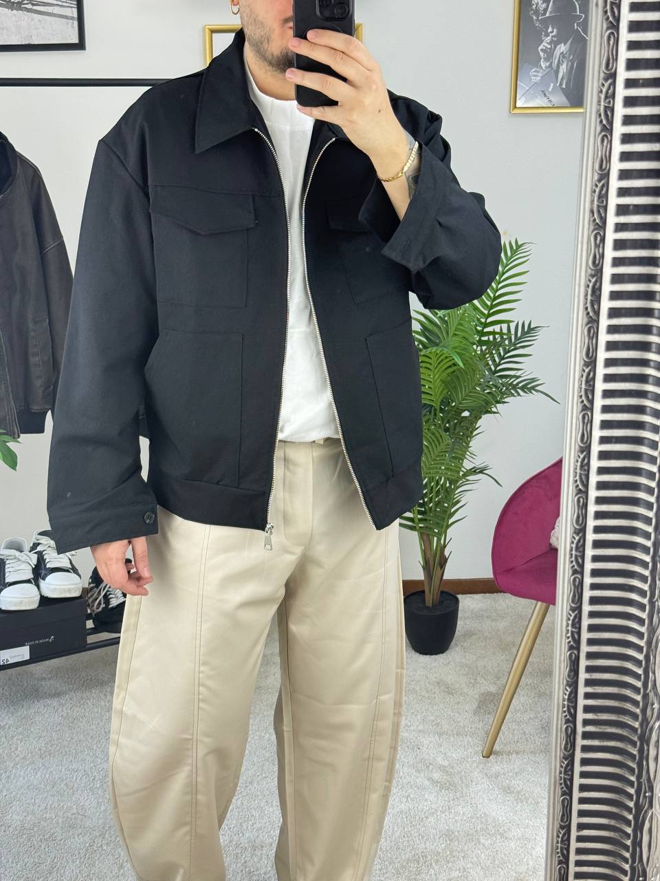 CAMICIONE TASCONI NERO