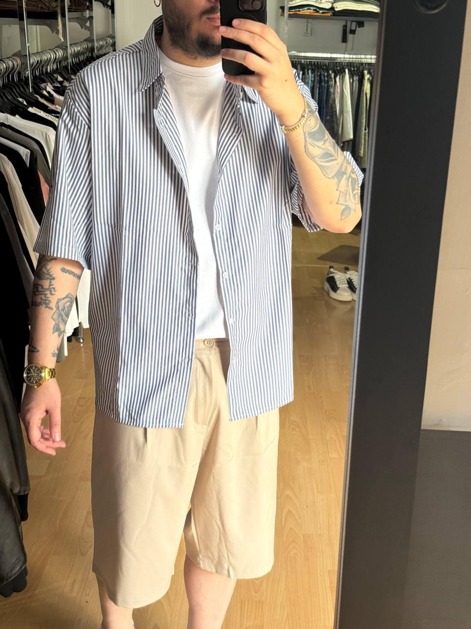 CAMICIA BLUEBERYL RIGHE BLU