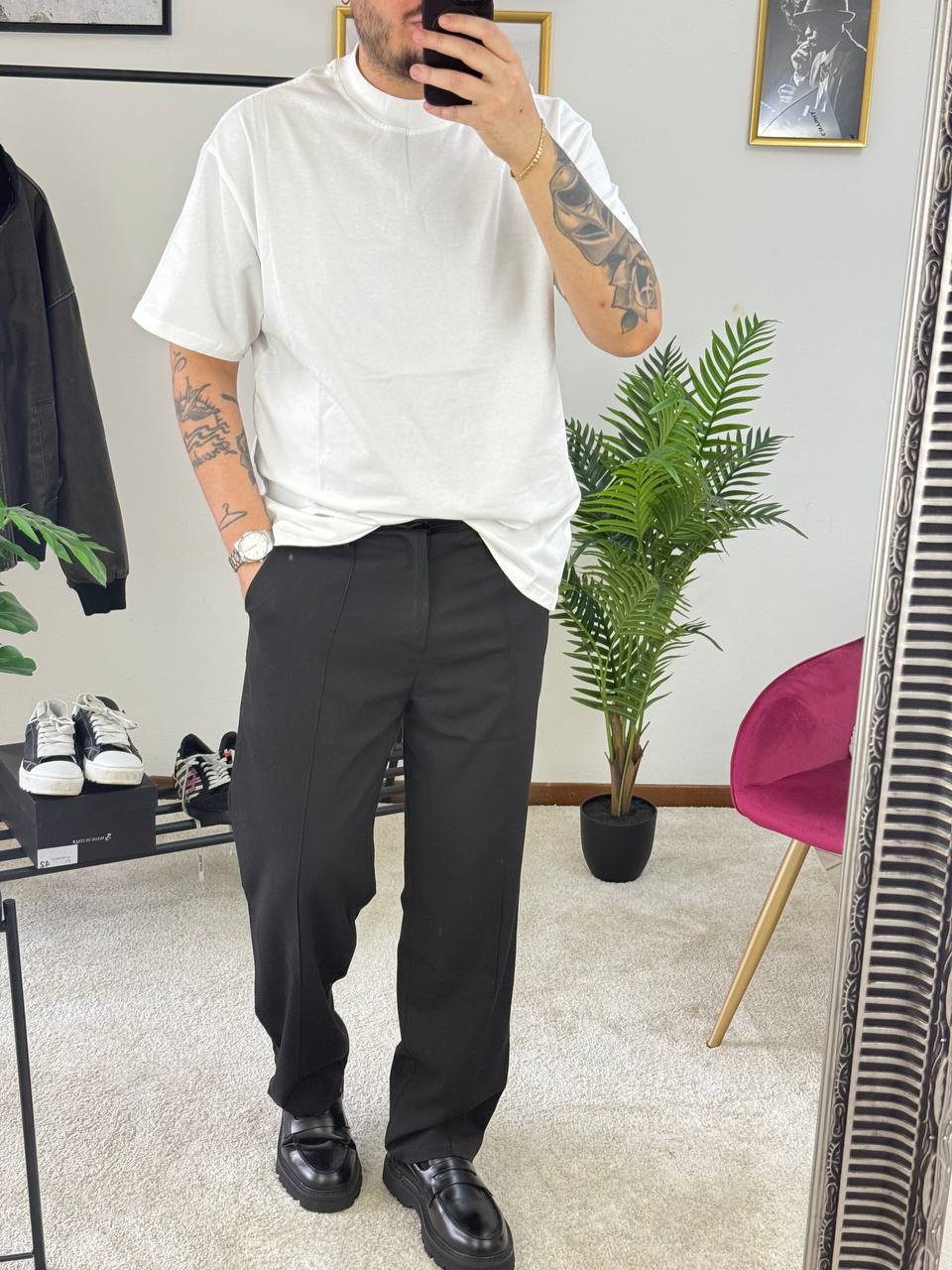 T-SHIRT BASIC DOPPIO COLLO BIANCA