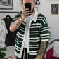 POLO CARDIGAN VERDE E BIANCO