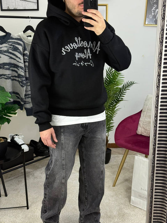 FELPA STAMPA ALONG NERA