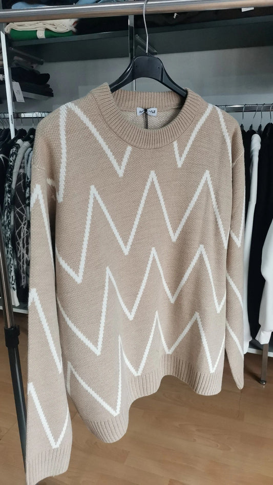 MAGLIONE ZIG ZAG BEIGE