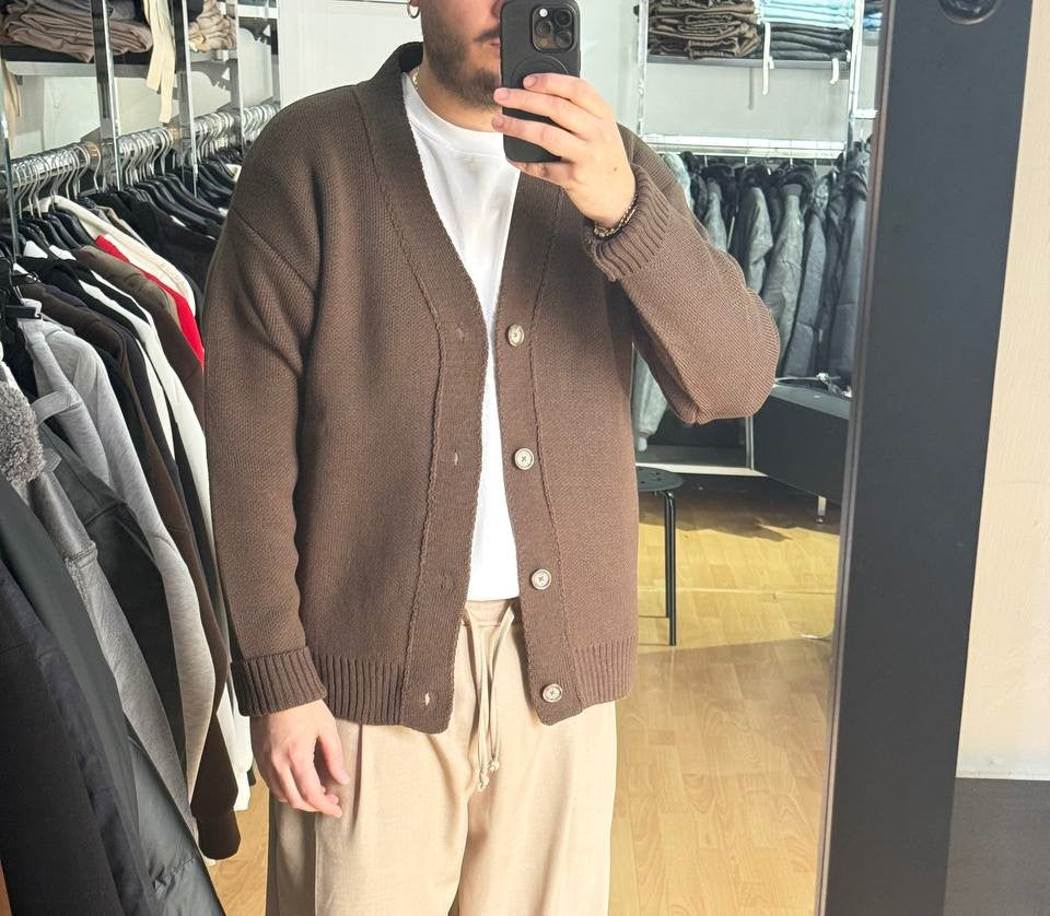 CARDIGAN BASIC PREMIUM MARRONE