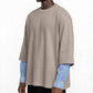 T-SHIRT DOPPIA MANICA CAMICIA BEIGE