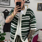 POLO CARDIGAN VERDE E BIANCO