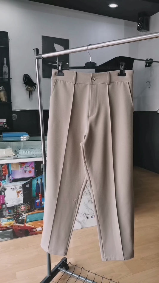 PANTALONE FONDO LARGO BEIGE SCURO