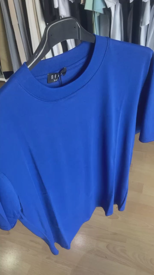 T-SHIRT BASIC DOPPIOCOLLO BLU