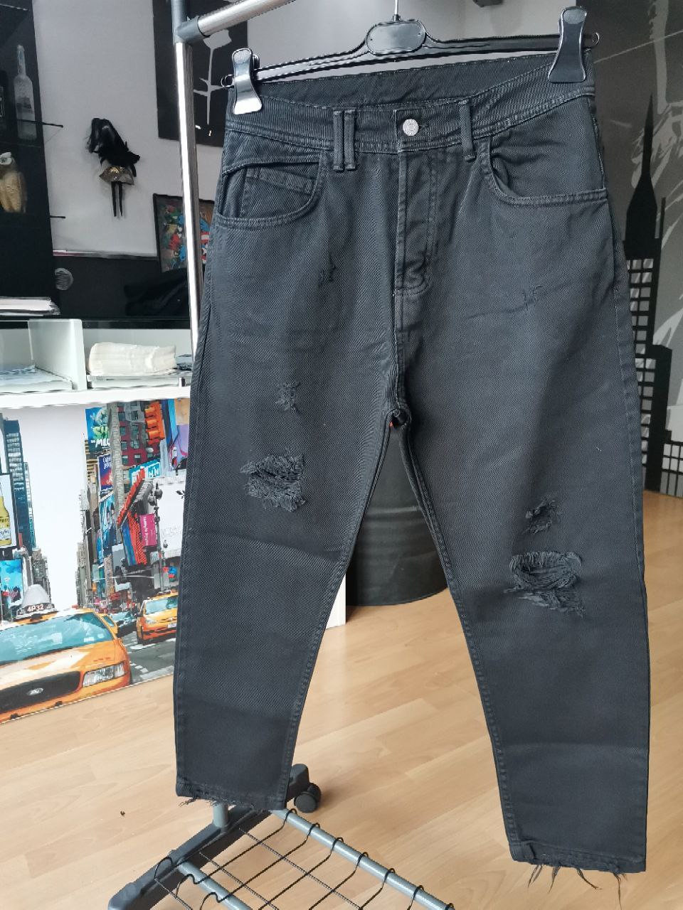 jeans nero rotture